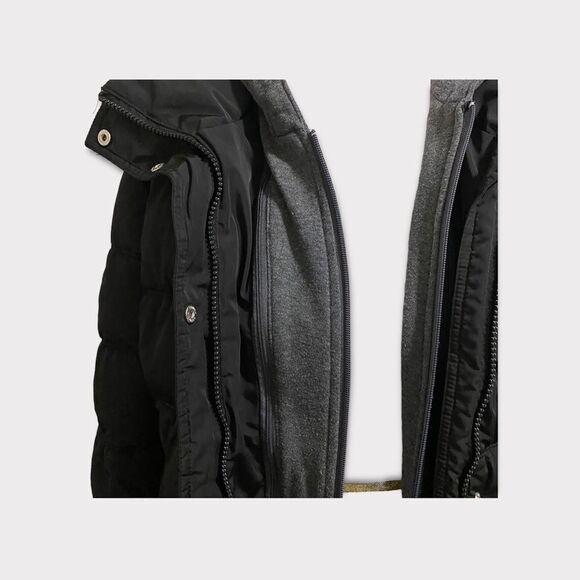 Tommy Hilfiger Black Puffer Down Alternative Jacket With Removable Hoody - Picture 11 of 13